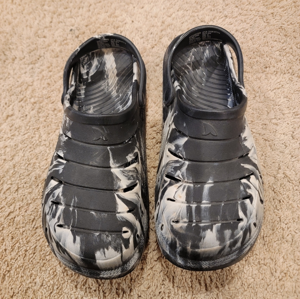 Black and White Crocs